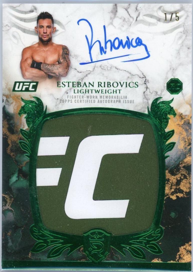 Esteban Ribovics 2025 Topps Royalty UFC Rookie Relic Autographs #RRA-ER Platinum