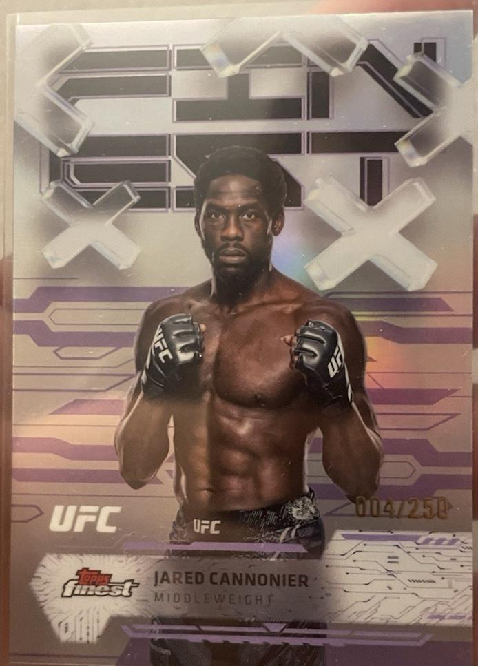 Jared Cannonier 2025 Topps Finest UFC Base Common #61 Purple Refractor