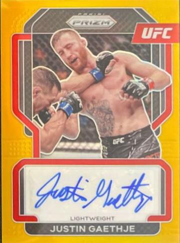 Justin Gaethje 2022 Panini Prizm UFC Signatures #60 Gold