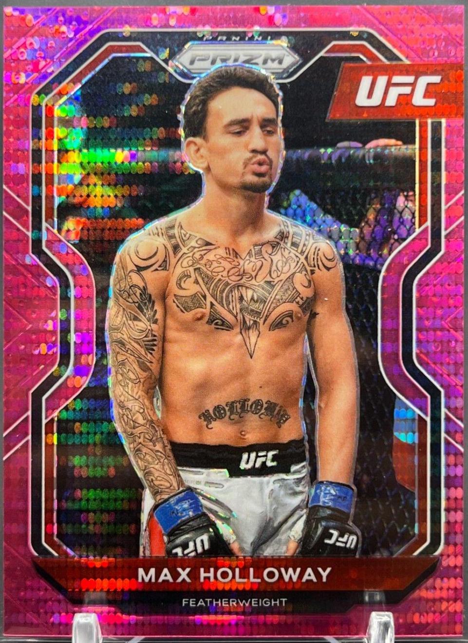 Max Holloway 2021 Panini Prizm UFC Base #77 Pink Pulsar