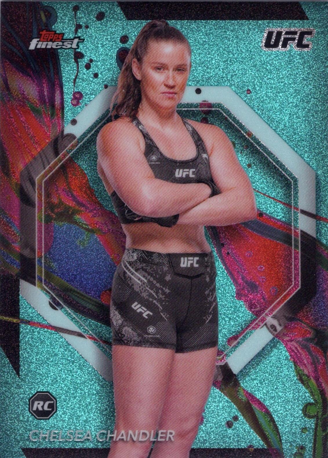 Chelsea Chandler 2024 Topps Finest UFC Base Common #32 Aqua Glitter Refractor
