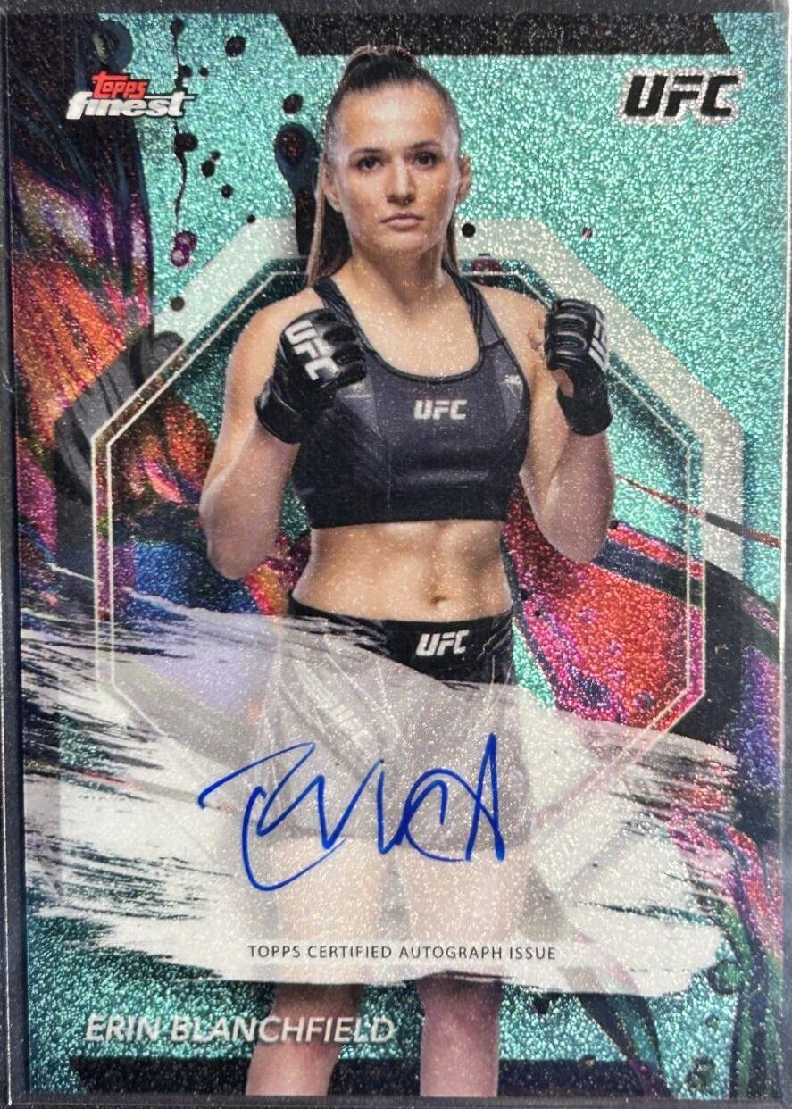 Erin Blanchfield 2024 Topps Finest UFC Finest Autographs #FA-EBD Aqua Glitter Refractor