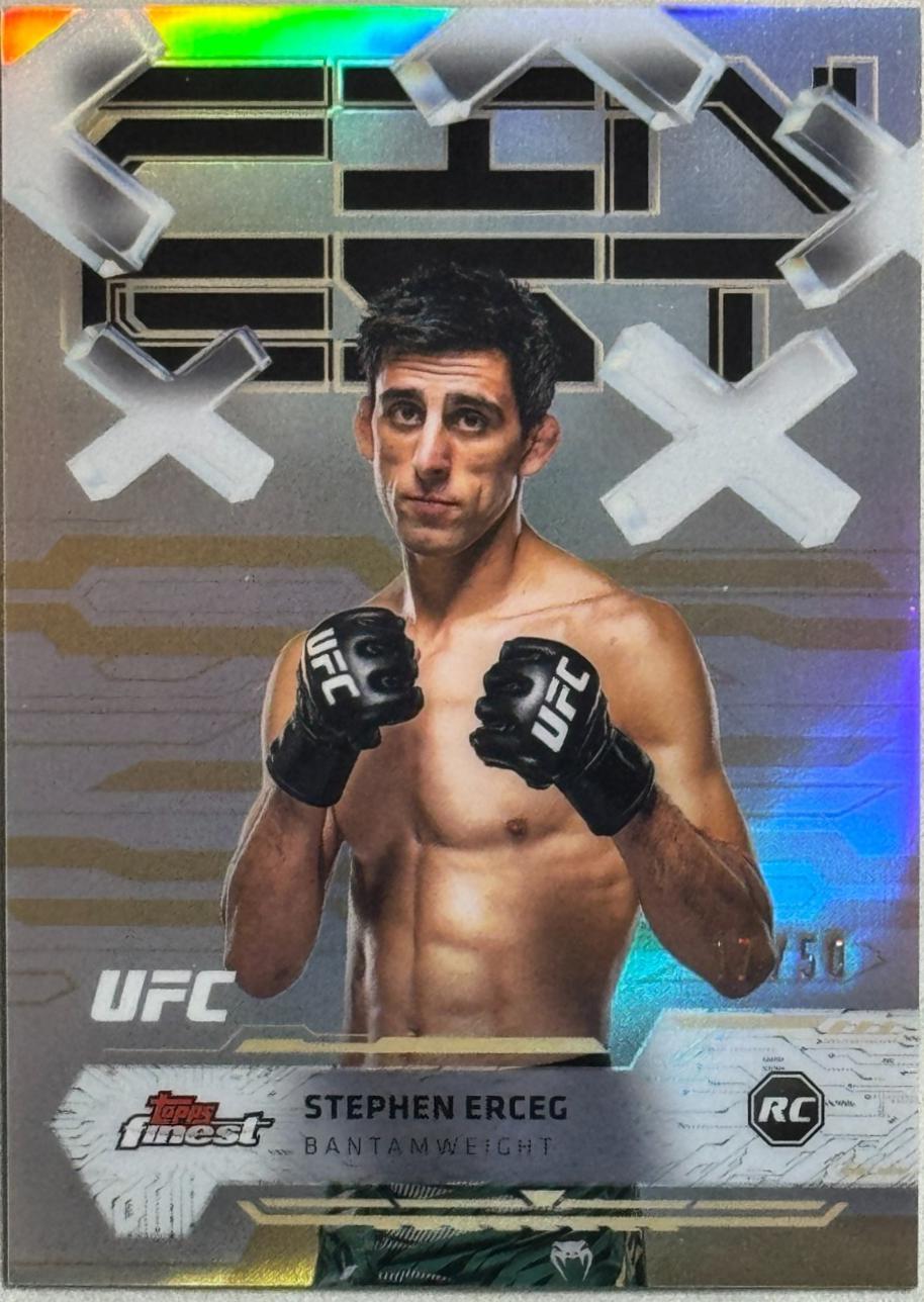 Stephen Erceg 2025 Topps Finest UFC Base Common #49 Gold Refractor
