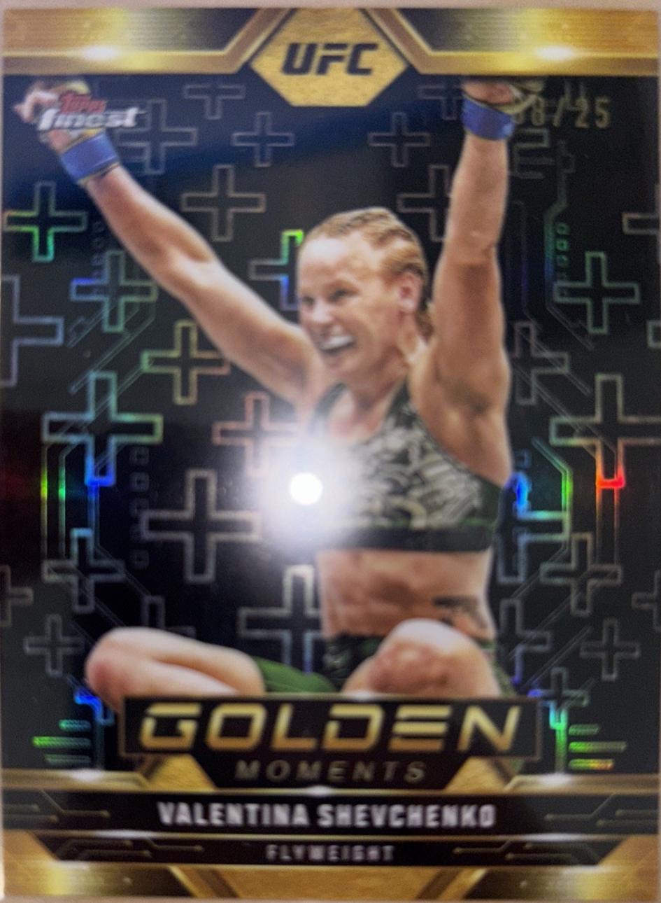 Valentina Shevchenko 2025 Topps Finest UFC Golden Moments #GM-1 Gold Refractor