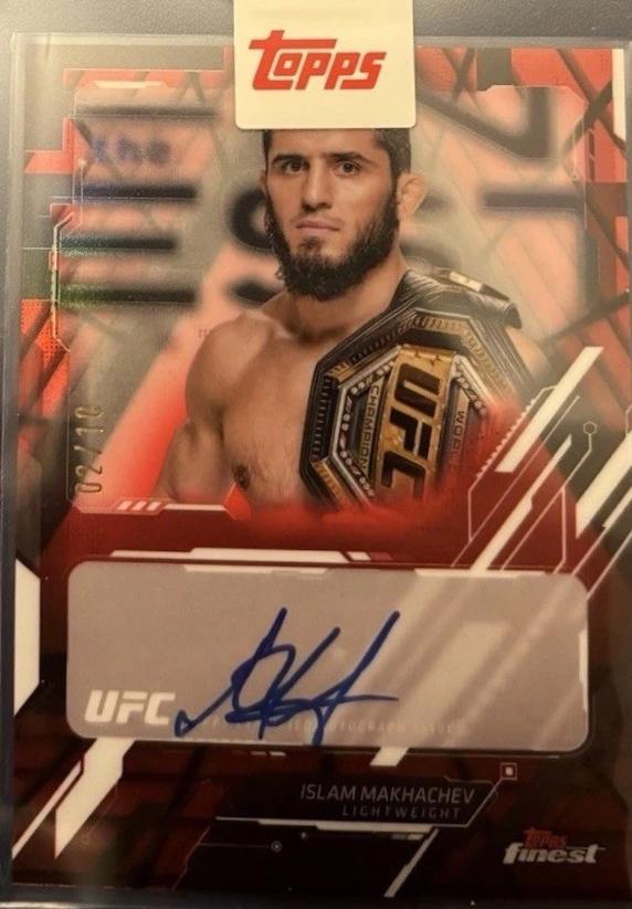 Islam Makhachev 2025 Topps Finest UFC The Finest #TFA-IM Red Black Vapor Refractor