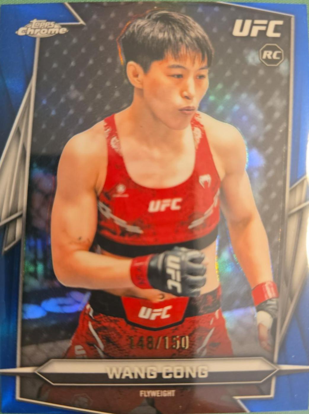 Wang Cong 2026 Topps Chrome UFC Base #13 Blue Refractor