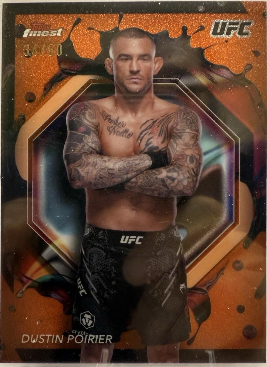 Dustin Poirier 2024 Topps Finest UFC Base Rare #259 Green Shimmer Refractor