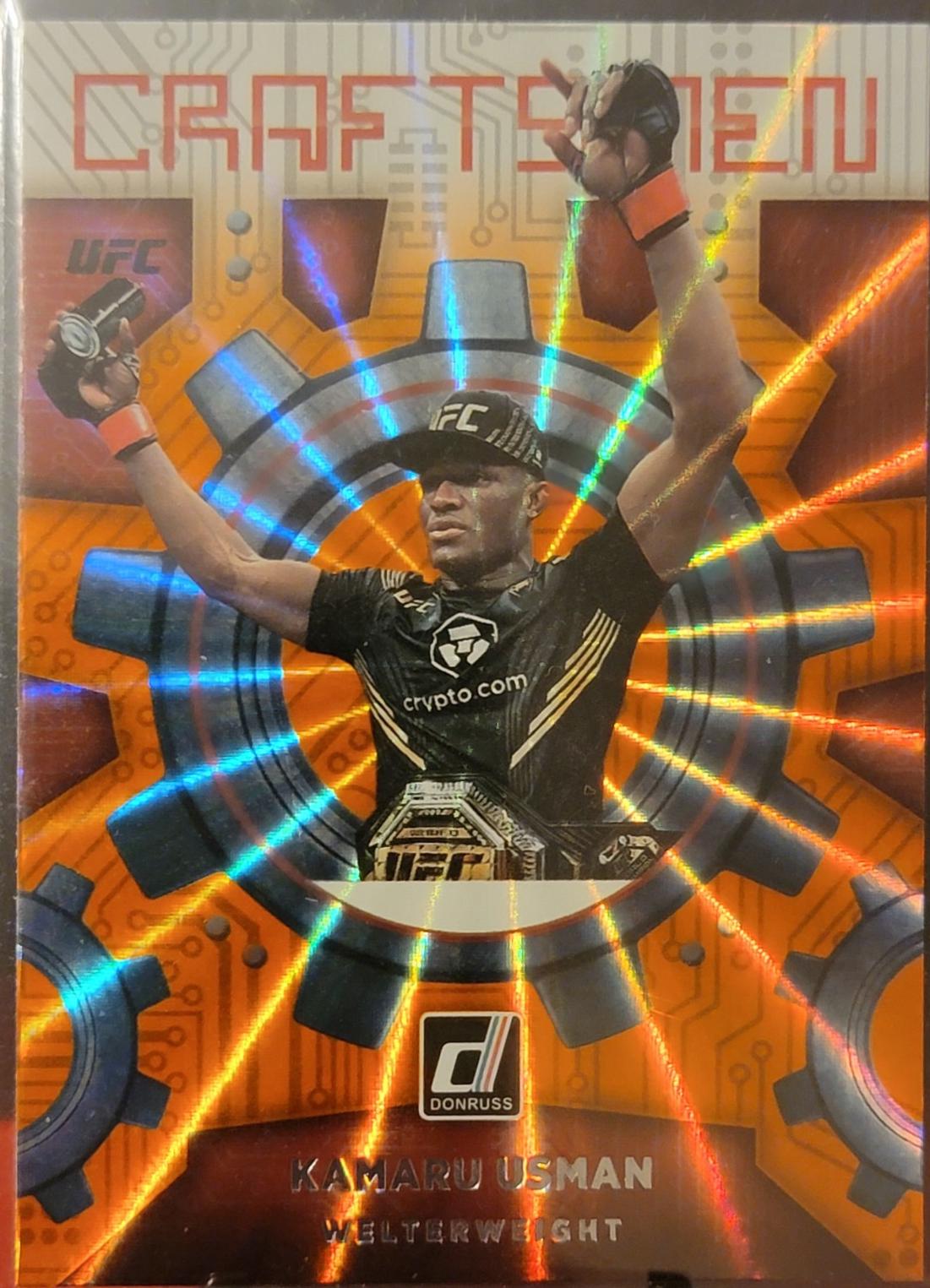 Kamaru Usman 2022 Panini Donruss UFC Craftsmen #5 Orange