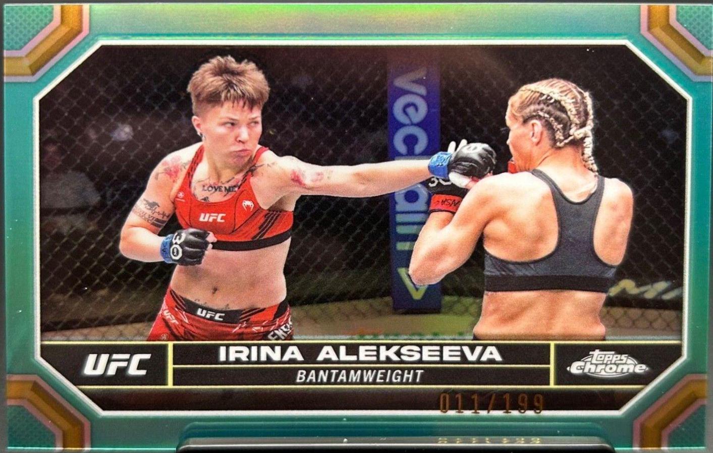 Irina Alekseeva 2024 Topps Chrome UFC Base #79 Aqua Refractor