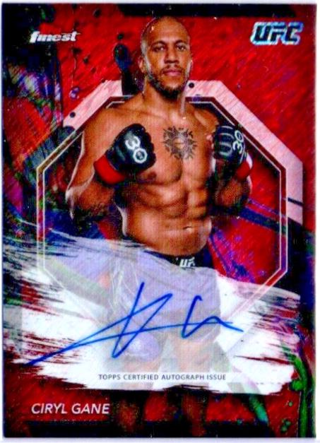 Ciryl Gane 2024 Topps Finest UFC Finest Autographs #FA-CLG Red Shimmer Refractor