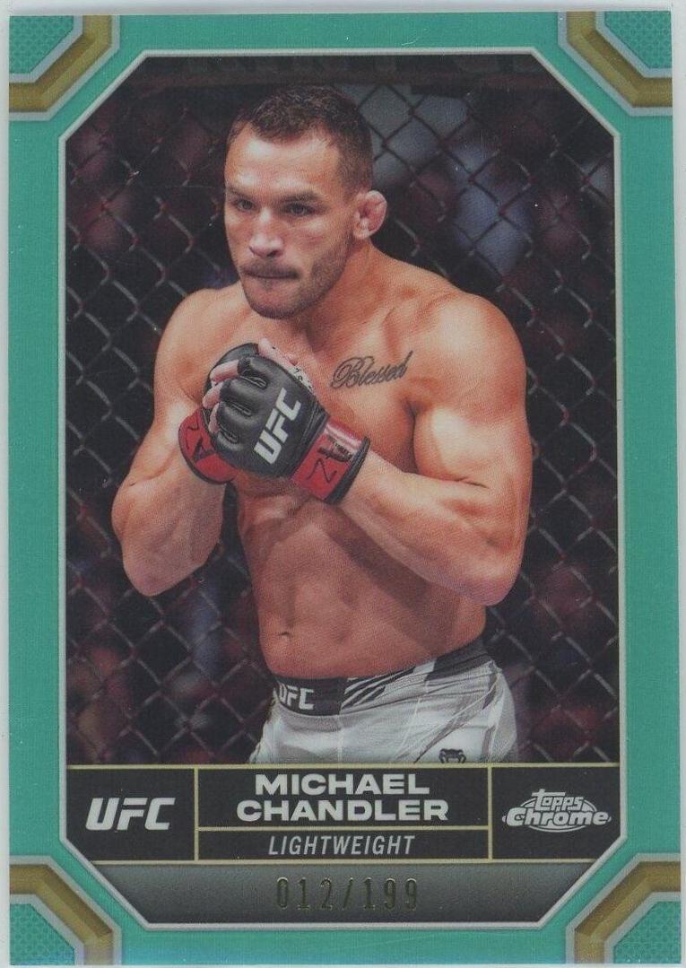 Michael Chandler 2024 Topps Chrome UFC Base #136 Aqua Refractor