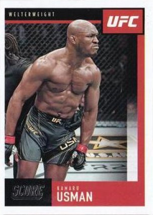 Kamaru Usman 2021 Panini Chronicles UFC Base Score #93 Red