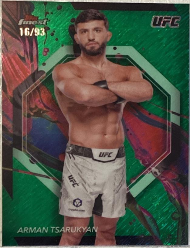 Arman Tsarukyan 2024 Topps Finest UFC Base Common #92 Green Shimmer Refractor