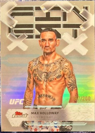 Max Holloway 2025 Topps Finest UFC Base Common #45 Blue Refractor