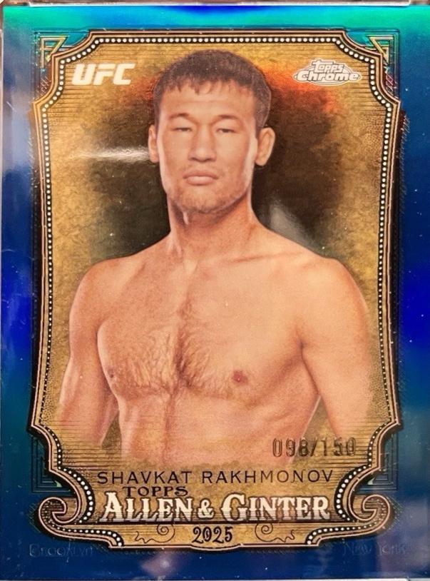Shavkat Rakhmonov 2025 Topps Chrome UFC Allen & Ginter #AAG-7 Blue Refractor