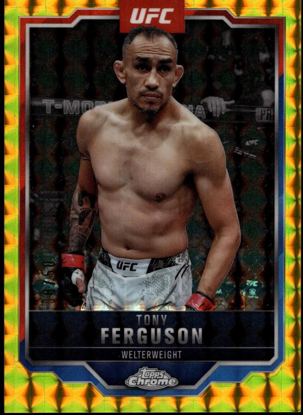 Tony Ferguson 2025 Topps Chrome UFC Base #171 Gold Geometric Refractor