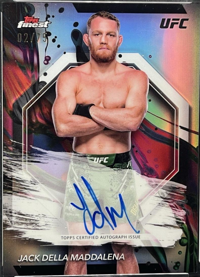Jack Della Maddalena 2024 Topps Finest UFC Finest Autographs #FA-JDM Blue Checkerboard Refractor