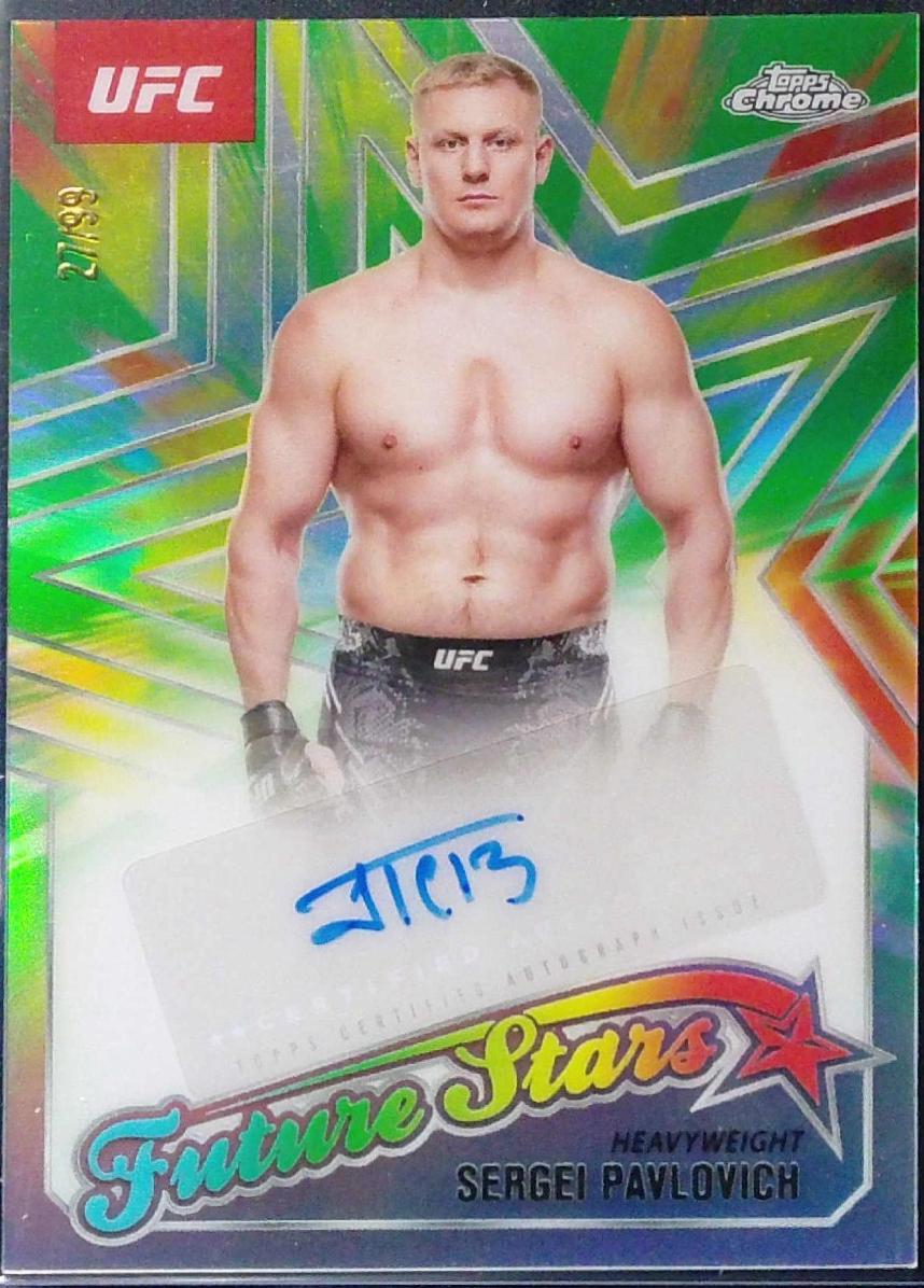 Sergei Pavlovich 2025 Topps Chrome UFC Future Stars Autographs #FSA-SP Green Refractor