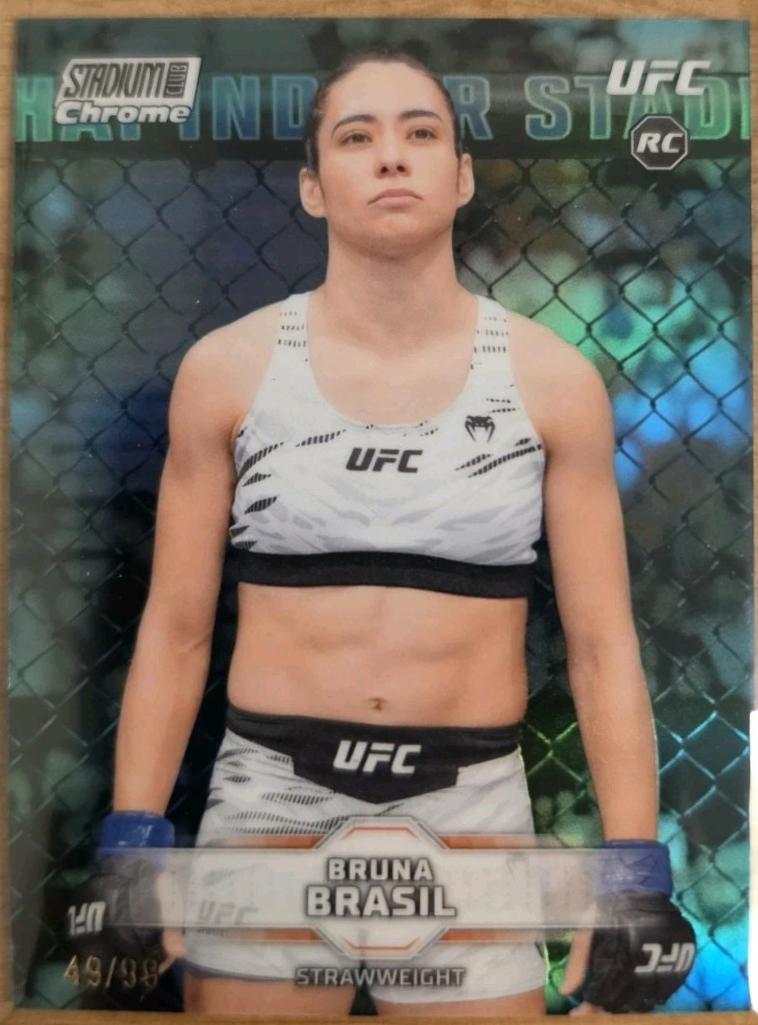 Bruna Brasil 2026 Topps Stadium Club UFC Chrome Base #CB-150 Red/White/Blue Refractor