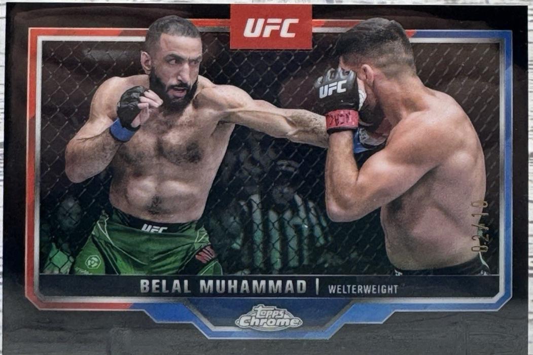 Belal Muhammad 2025 Topps Chrome UFC Base #126 Black Refractor