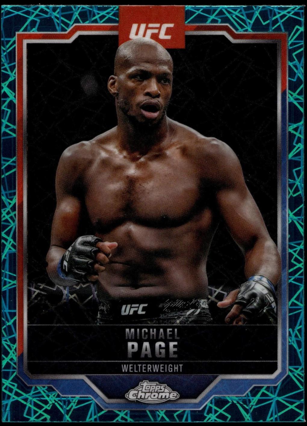 Michael Page 2025 Topps Chrome UFC Base #167 Teal Lazer Refractor
