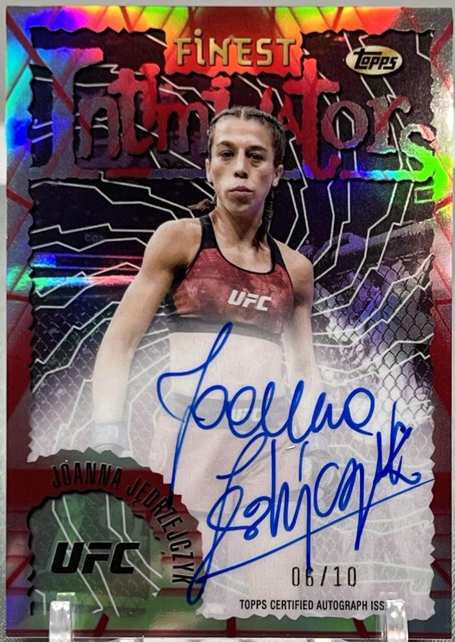 Joanna Jędrzejczyk 2024 Topps Finest UFC Intimidators Autographs #IA-JJK Red Black Vapor Refractor