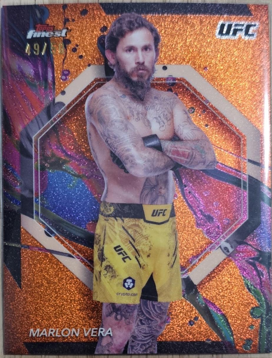 Marlon Vera 2024 Topps Finest UFC Base Common #80 Tangerine Glitter Refractor