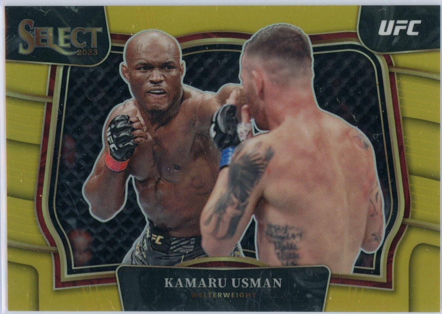 Kamaru Usman 2023 Panini Select UFC Octagonside #291 Gold