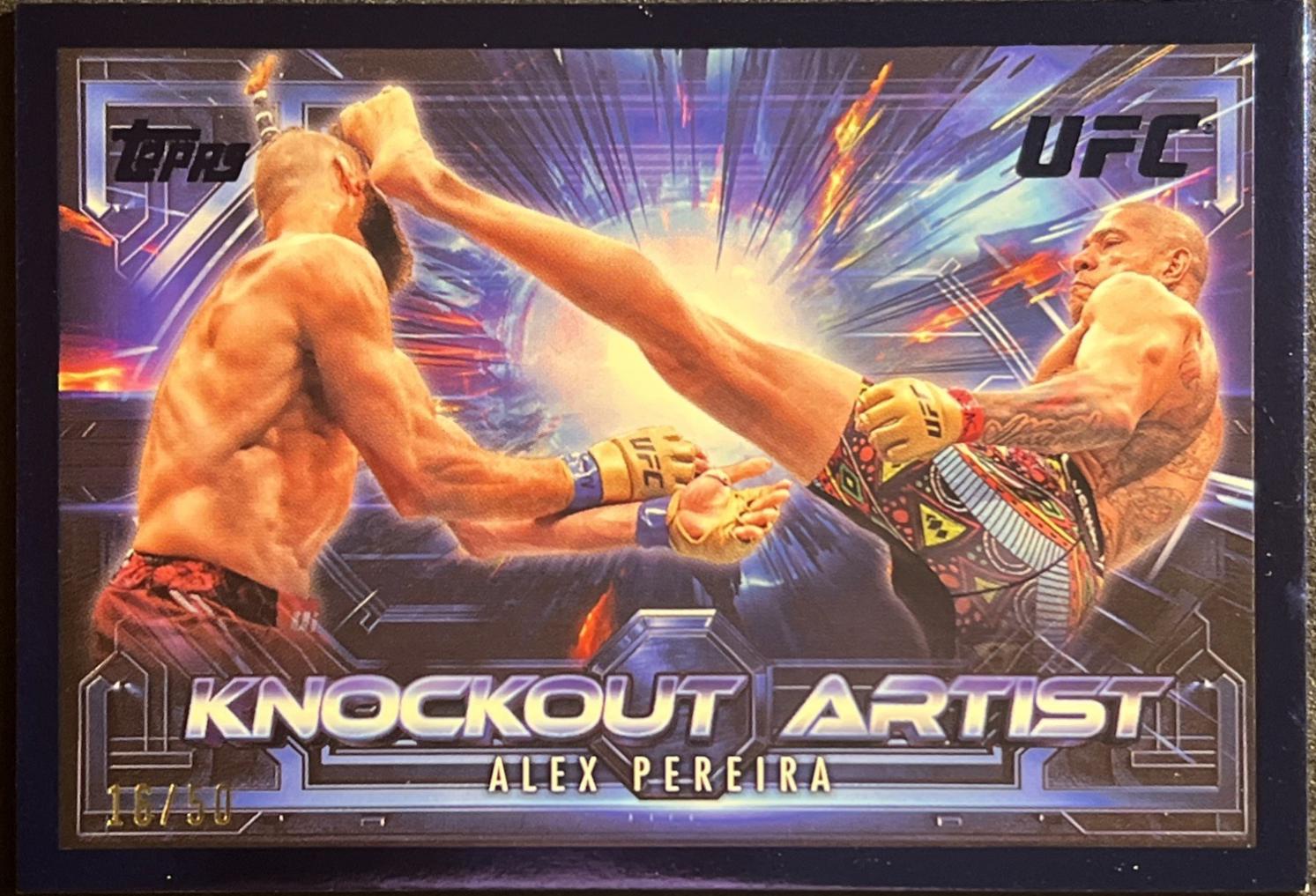 Alex Pereira 2025 Topps Knockout UFC Knockout Artists #KA-11 Blue