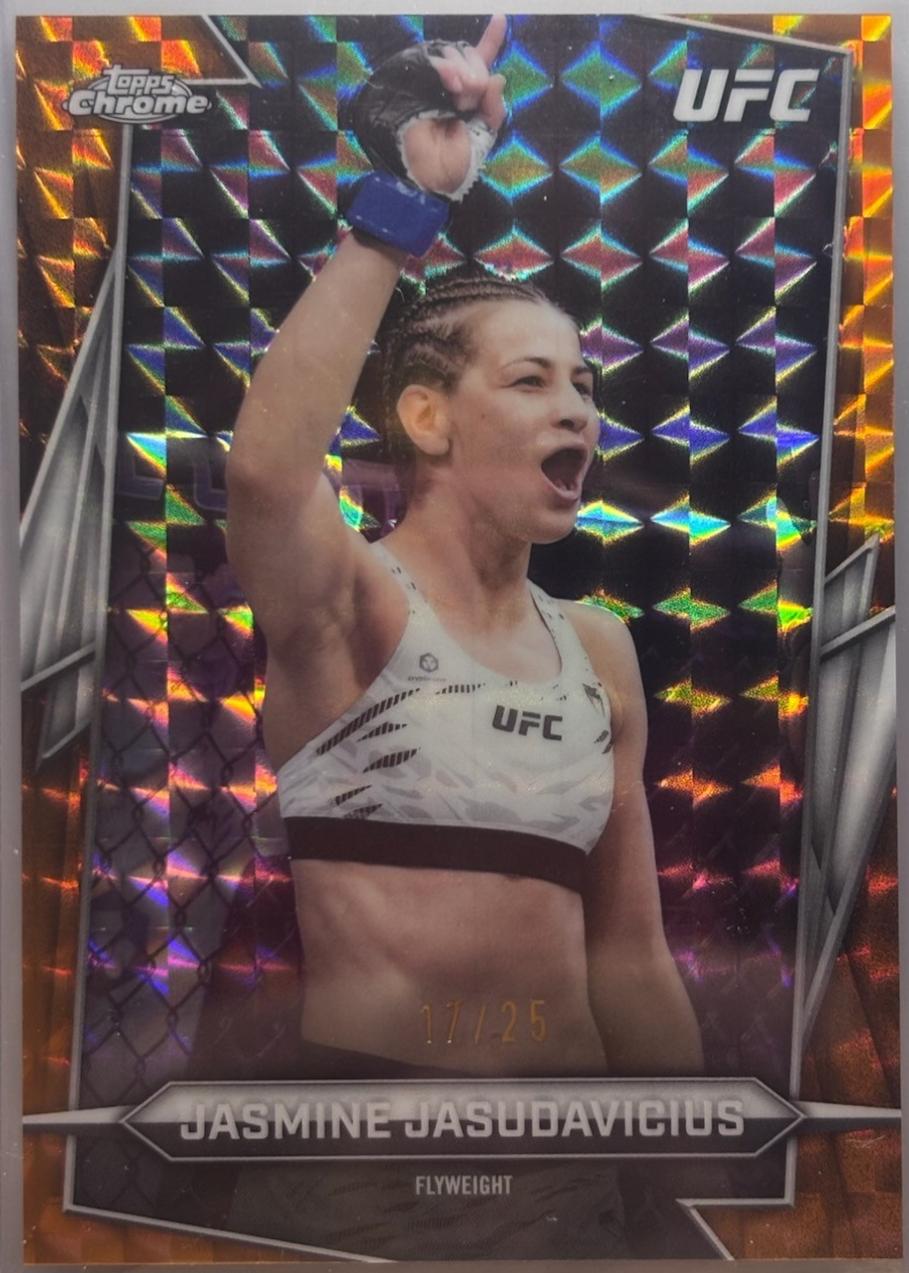 Jasmine Jasudavicius 2026 Topps Chrome UFC Base #79 Orange Geometric Refractor