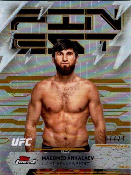 Magomed Ankalaev 2025 Topps Finest UFC Base Rare #202 Gold Refractor
