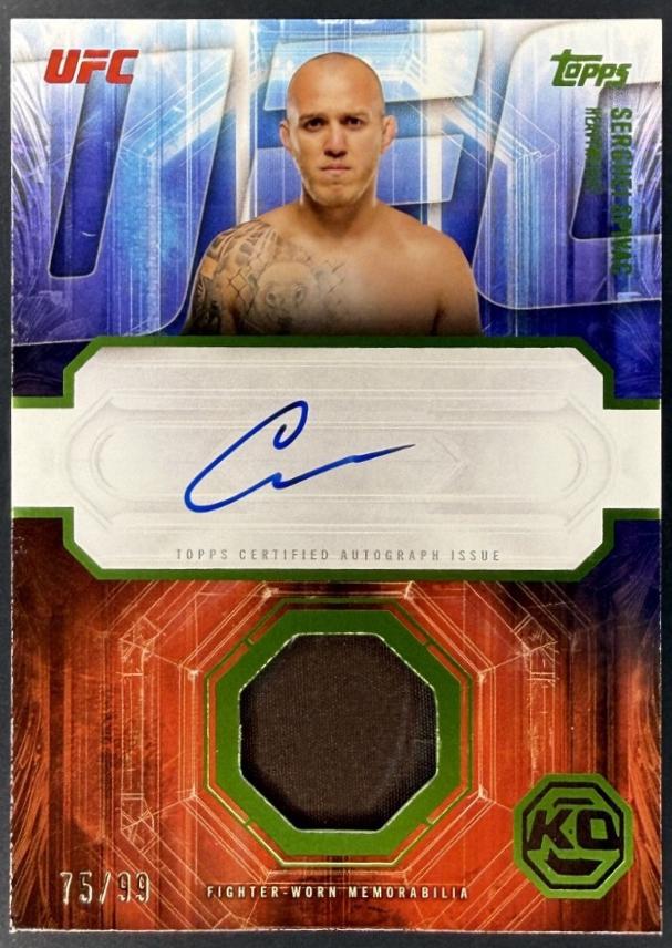 Serghei Spivac 2026 Topps Knockout UFC Knockout Autograph Relics #KAR-SS Lime Green