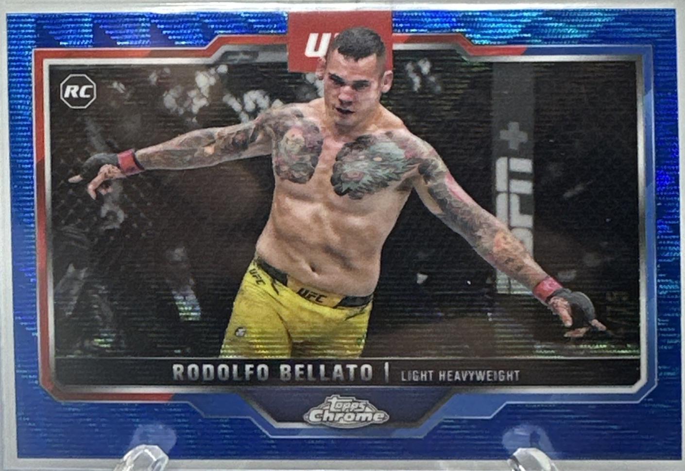 Rodolfo Bellato 2025 Topps Chrome UFC Base #194 Blue Wave Refractor