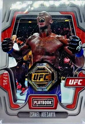 Israel Adesanya 2023 Panini Chronicles UFC Base Playbook #112 Silver