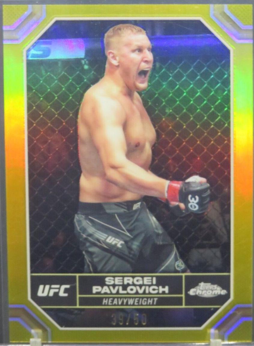 Sergei Pavlovich 2024 Topps Chrome UFC Base #175 Gold Refractor