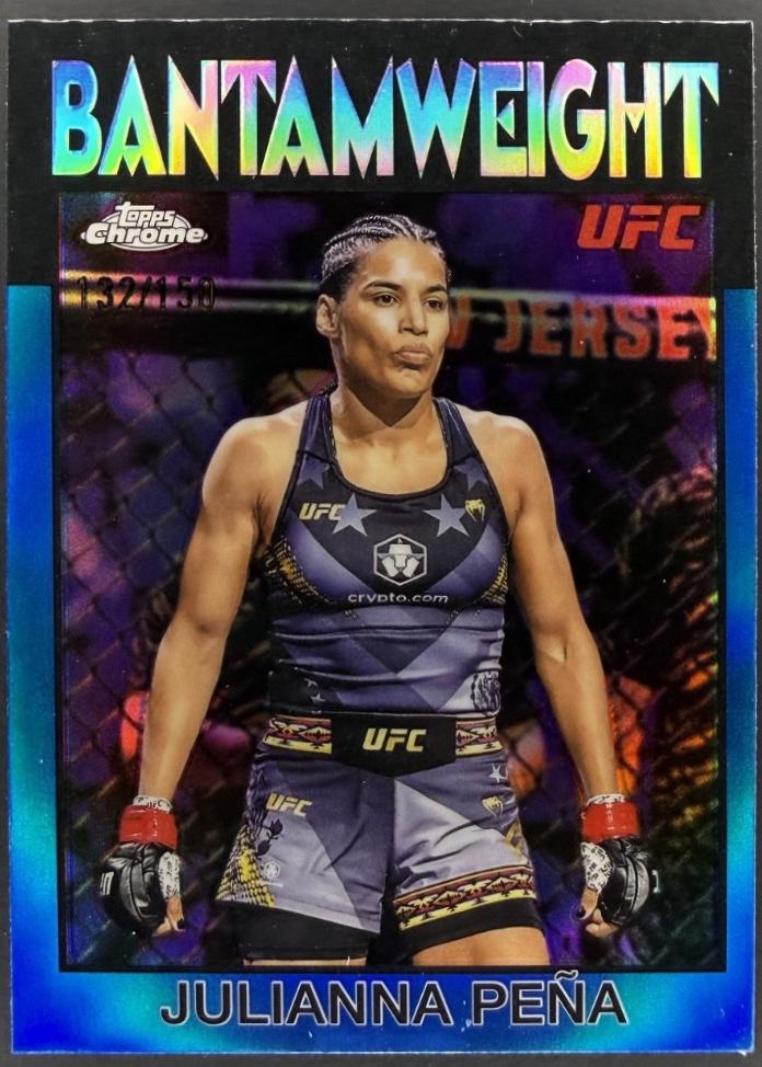 Julianna Peña 2026 Topps Chrome UFC 1986 Topps #86-19 Blue Refractor