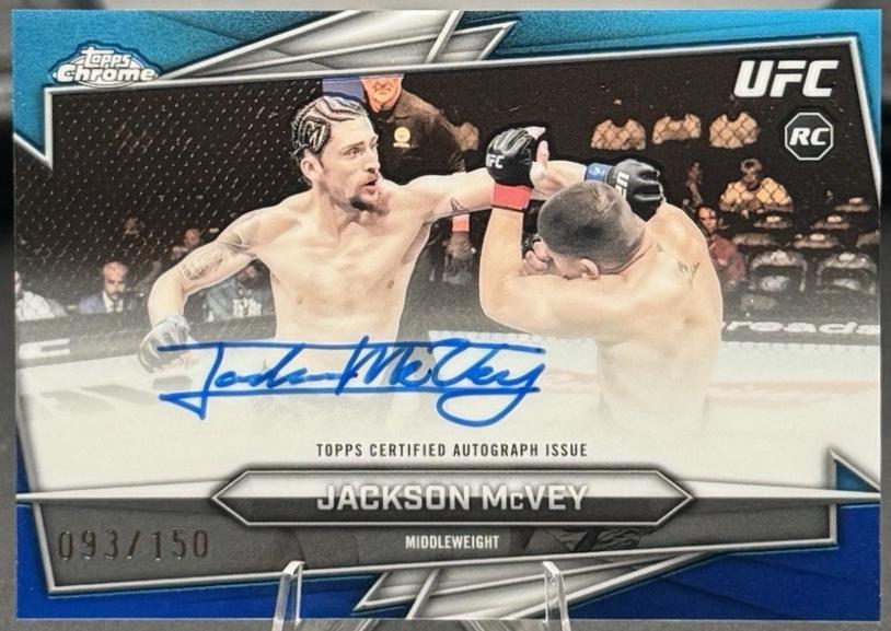 Jackson McVey 2026 Topps Chrome UFC Base Autographs #BAV-JV Blue Refractor
