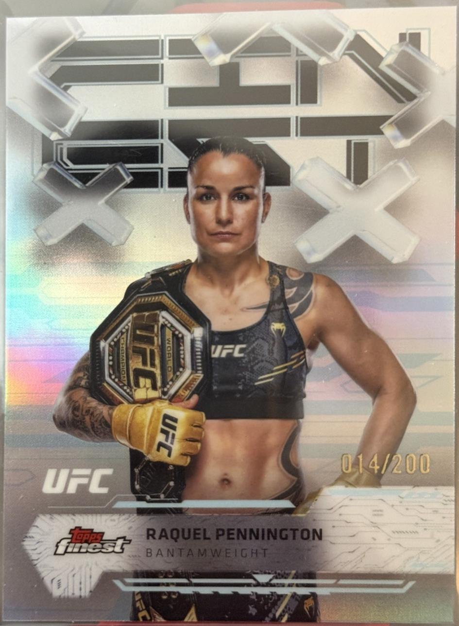 Raquel Pennington 2025 Topps Finest UFC Base Common #77 Blue Refractor