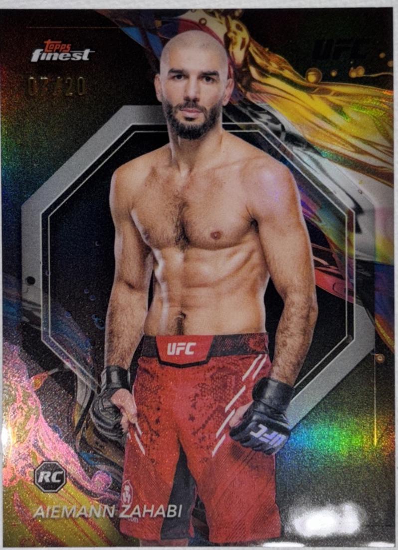 Aiemann Zahabi 2024 Topps Finest UFC Base Uncommon #141 Black Refractor