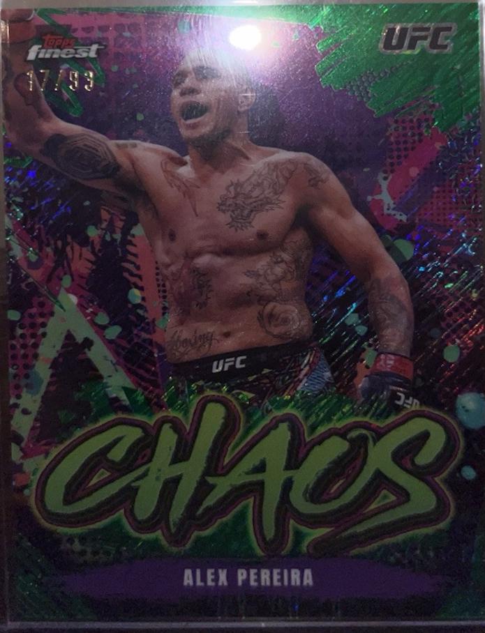 Alex Pereira 2024 Topps Finest UFC Chaos #CHA-24 Green Shimmer Refractor
