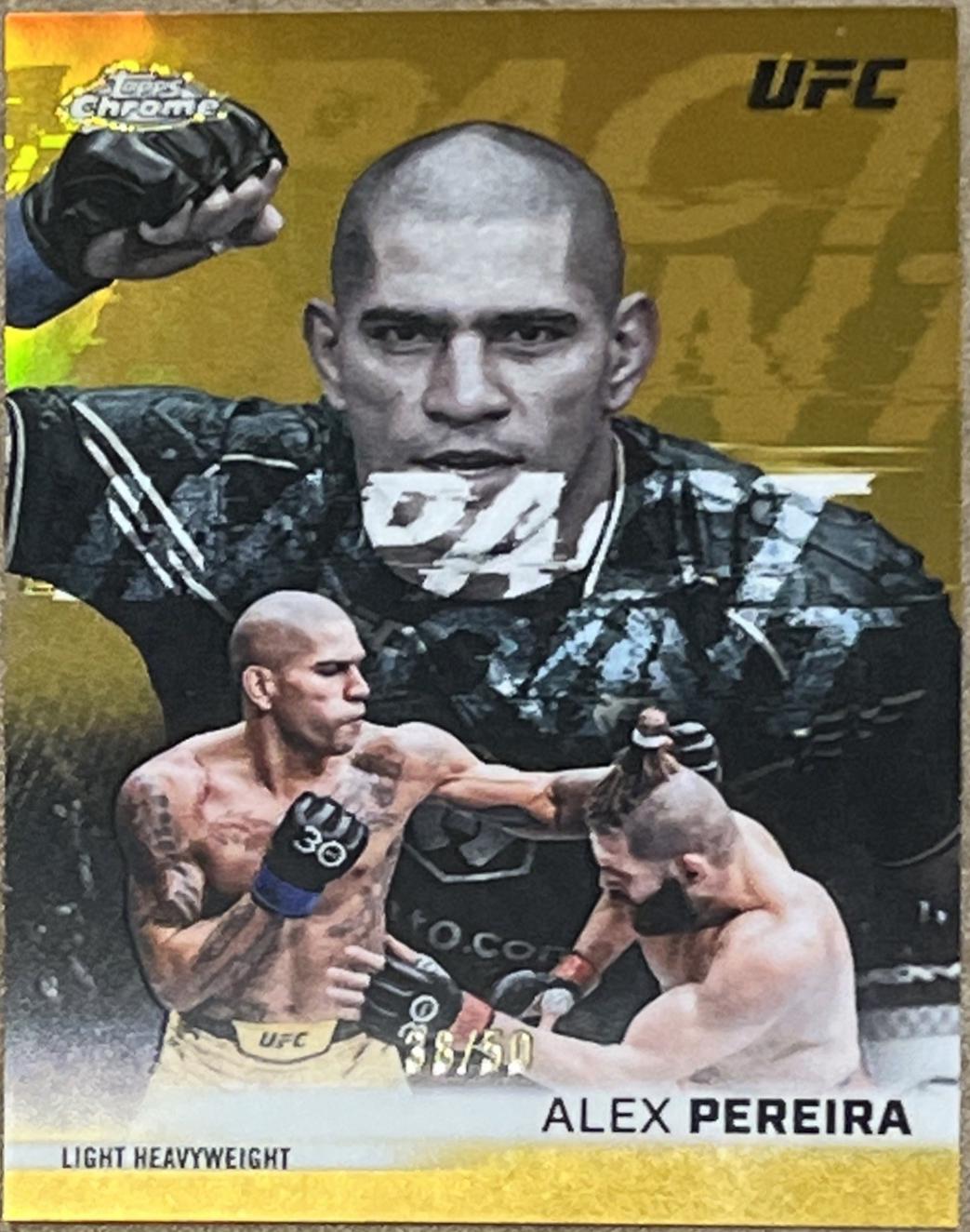 Alex Pereira 2026 Topps Chrome UFC Impact Point #IP-1 Gold Refractor