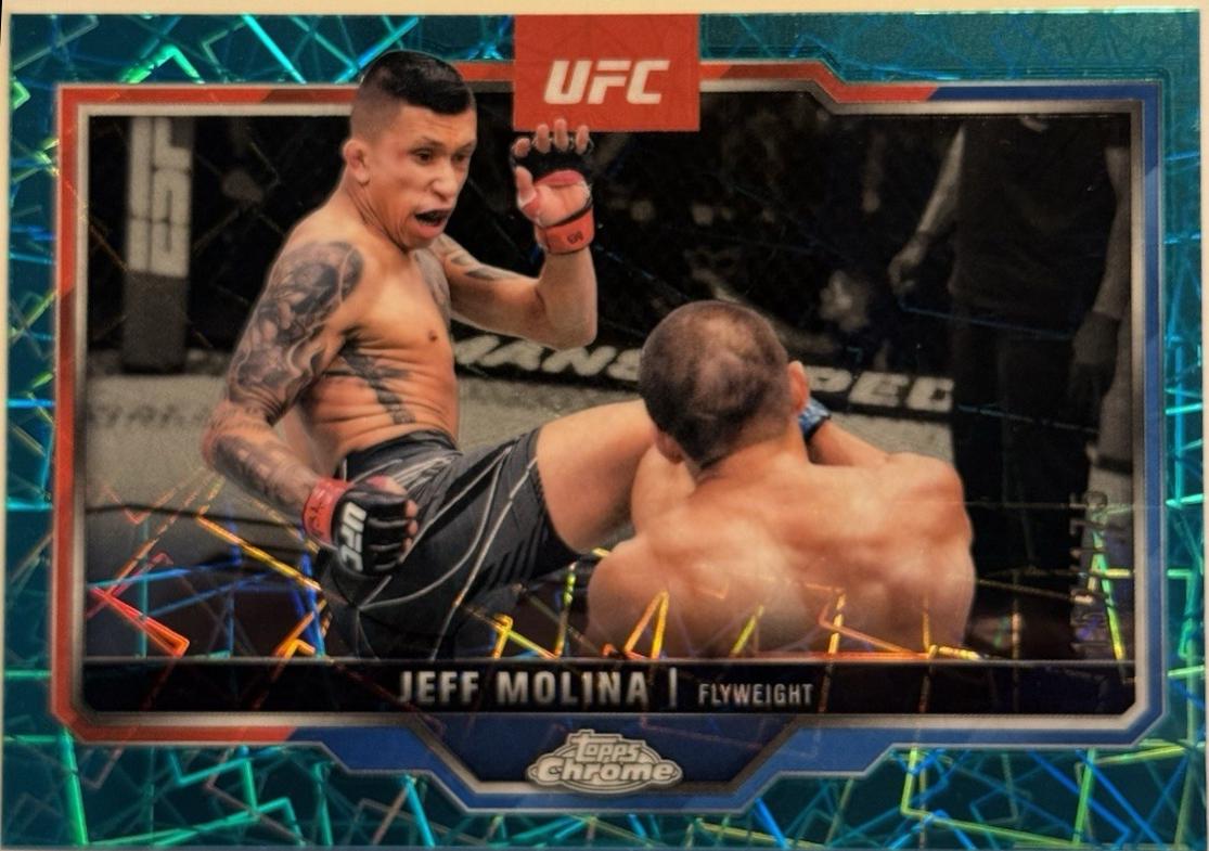 Jeff Molina 2025 Topps Chrome UFC Base #90 Teal Lazer Refractor