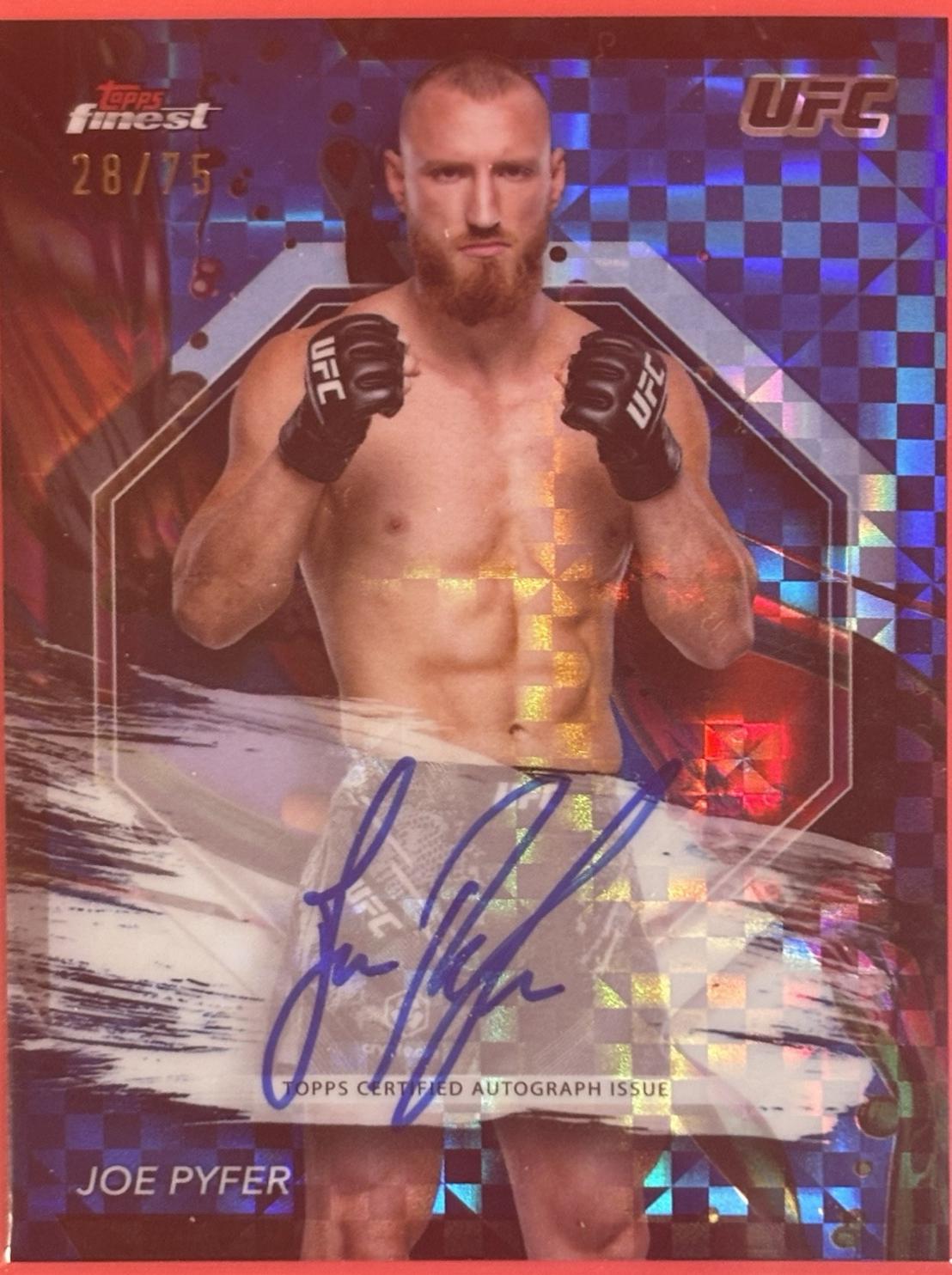 Joe Pyfer 2024 Topps Finest UFC Finest Autographs #FA-JPR Blue Checkerboard Refractor