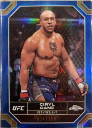 Ciryl Gane 2024 Topps Chrome UFC Base #47 Blue Refractor
