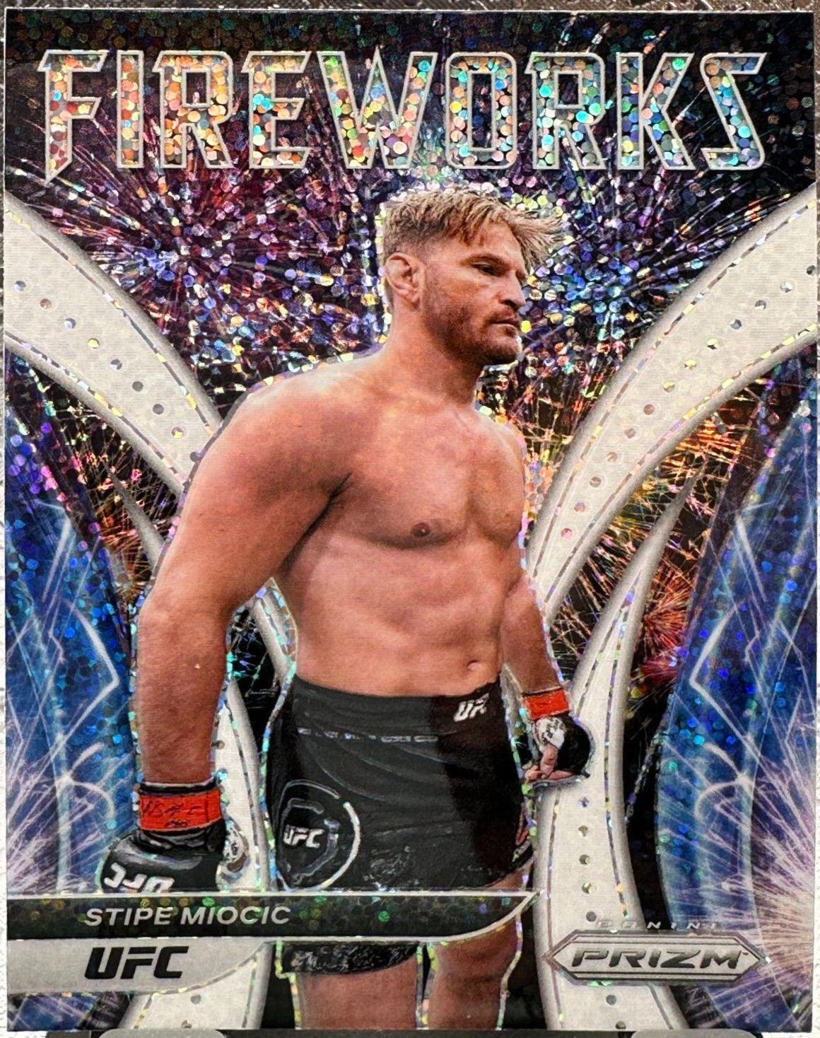 Stipe Miocic 2022 Panini Prizm UFC Fireworks #3 White Sparkle