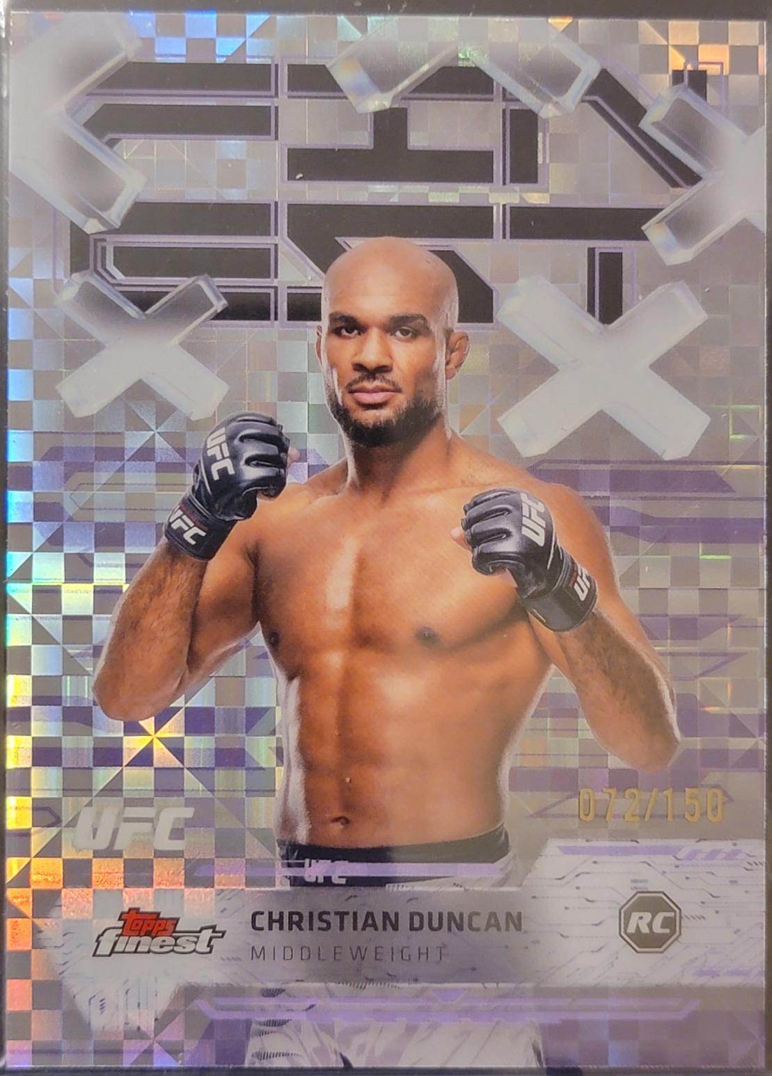 Christian Duncan 2025 Topps Finest UFC Base Common #67 Purple Checkerboard Refractor