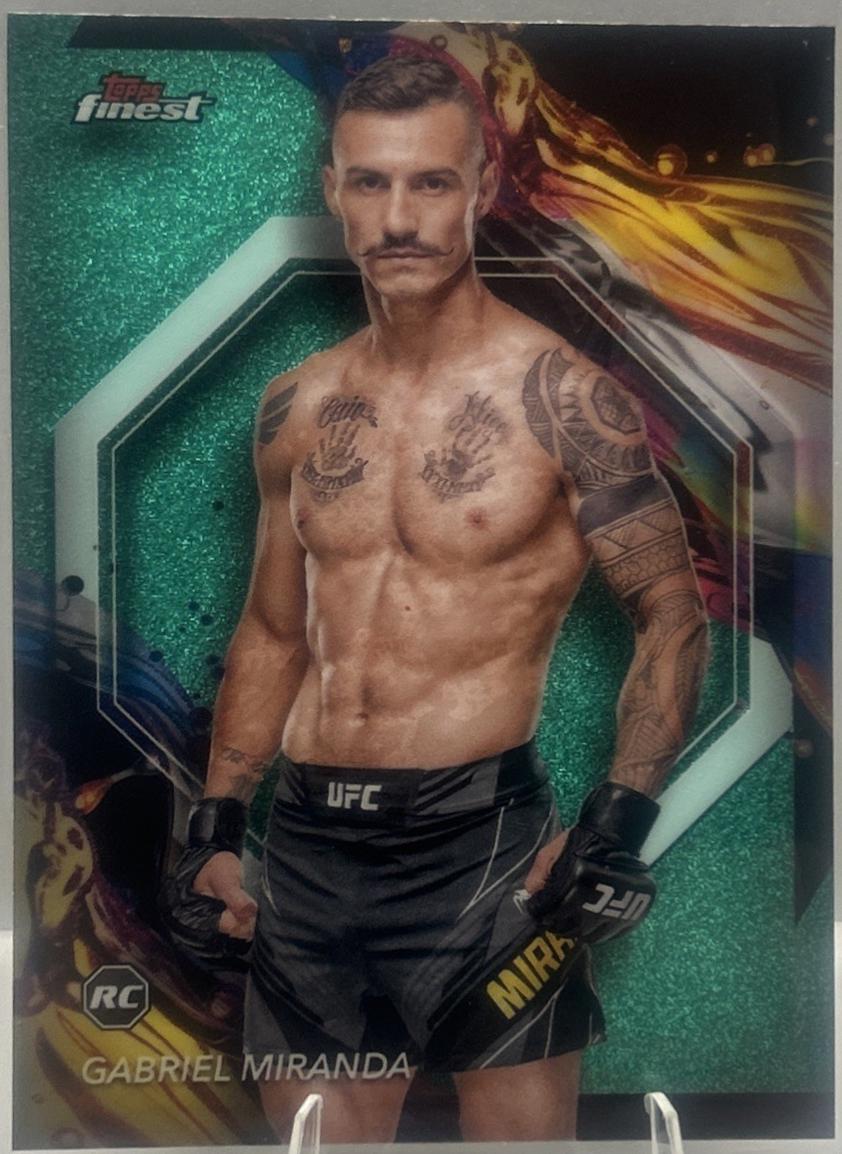 Gabriel Miranda 2024 Topps Finest UFC Base Uncommon #175 Aqua Glitter Refractor