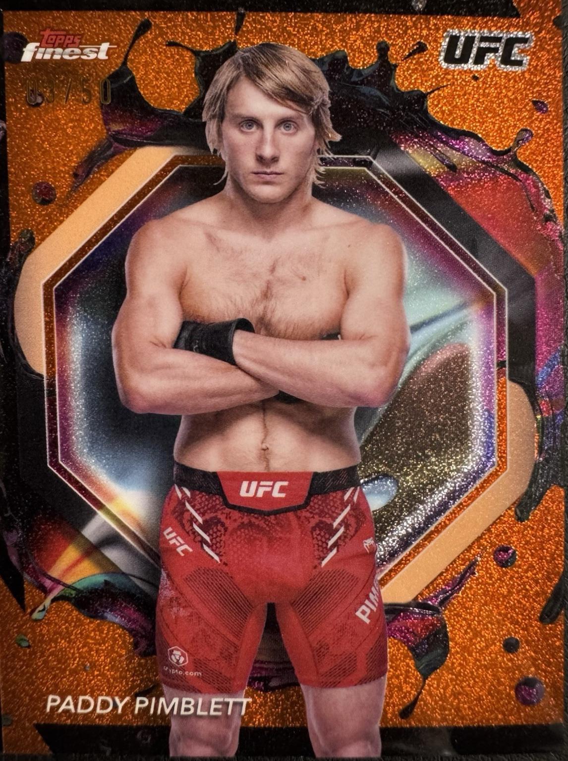 Paddy Pimblett 2024 Topps Finest UFC Base Rare #277 Tangerine Glitter Refractor