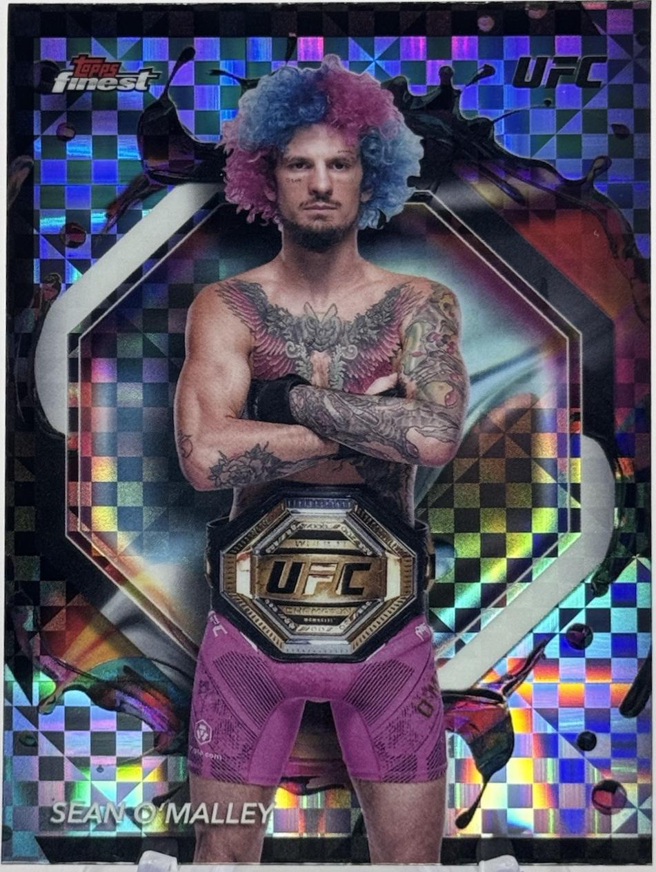 Sean O'Malley 2024 Topps Finest UFC Base Rare #226 Checkerboard Refractor