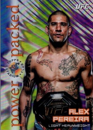 Alex Pereira 2025 Topps Stadium Club UFC Power Packed #PD-20 Gold Rainbow